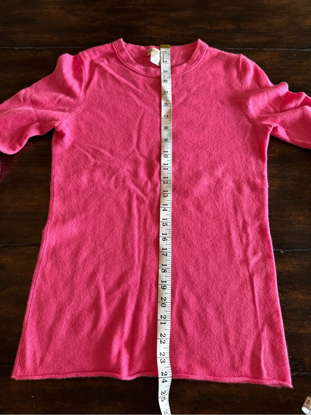 J. Crew 100% Italian Cashmere Bright Pink Crewneck Pullover Sweater Size S